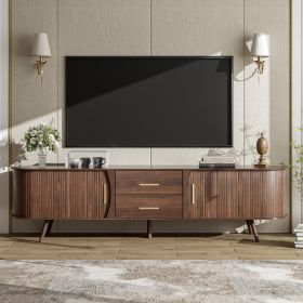 Mid-Century Modern TV Stand For 80  TV, Entertainment Center With Storage For Living Room, Bedroom, Media Console Table With 2 Drawers