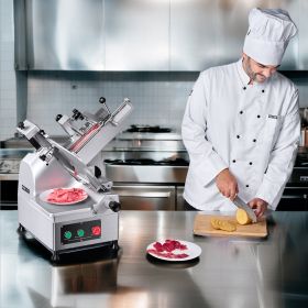 Meat Slicer 550W 12" Electric Deli Food Slicer For Frozen Meat Bread Cheese (Option: Silver)