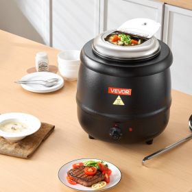 Commercial Soup Warmer Soup Station with 10Qt Pot Soup Kettle Warmer (Option: Black)