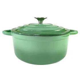 Dutch Oven,Dutch Oven Pot With Lid,3 QT Enamel Dutch Ovens With Dual Handles,Cast Iron Pot For Braiser,Cooking,Gifts For Family (Option: green)