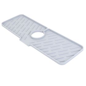 1Pc Silicone Faucet Mat Kitchen Sink Splash Guard Drain Mat Drying Pad Kitchen Mat Bathroom Drip Catcher (Option: Grey)