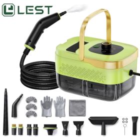 LEST Handheld Steam Cleaner 1500W With 22-Piece Accessory Kit, 15-Second Fast Heat-Up, 4 Bar High-Pressure, 1.25L Large Tank, Chemical-Free Steam (Option: green)